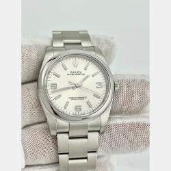 Pre Owned Rolex Oyster Perpetual 116000 Automatic Silver Stainless Steel Men's Wristwatch 36 mm