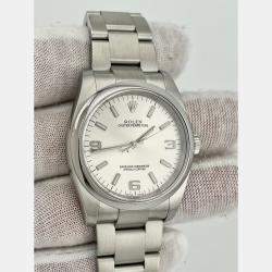 Pre Owned Rolex Oyster Perpetual 116000 Automatic Silver Stainless Steel Men's Wristwatch 36 mm