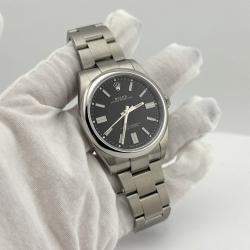 Pre Owned Rolex Oyster Perpetual 124300 Automatic Black Stainless Steel Men's Wristwatch 41 mm