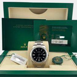 Pre Owned Rolex Oyster Perpetual 124300 Automatic Black Stainless Steel Men's Wristwatch 41 mm