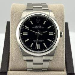 Pre Owned Rolex Oyster Perpetual 124300 Automatic Black Stainless Steel Men's Wristwatch 41 mm