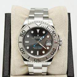 Pre Owned Rolex Yacht Master 268622 Automatic Slate Platinum Stainless Steel Men's Wristwatch 37 mm