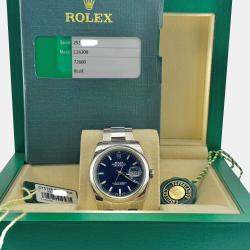 Pre Owned Rolex Datejust 116200 Automatic Blue Stainless Steel Men's Wristwatch 36 mm