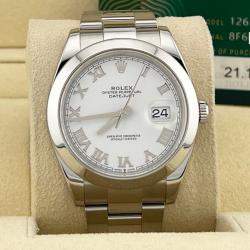 Pre Owned Rolex Datejust 126300 Automatic White Stainless Steel Men's Wristwatch 41 mm