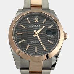 Pre Owned Rolex Datejust 126301 Automatic Rhodium 18K Rose Gold Stainless Steel Men's Wristwatch 41 mm