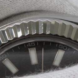 Pre Owned Rolex Datejust II 116334 Automatic Black 18k White Gold Stainless Steel Men's Wristwatch 41 mm