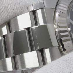 Pre Owned Rolex Datejust II 116334 Automatic Black 18k White Gold Stainless Steel Men's Wristwatch 41 mm