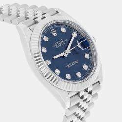 Pre Owned Rolex Datejust 126334-0016 Automatic Blue Oystersteel & 18k White Gold Men's Watch 41 mm