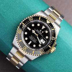 Pre Owned Rolex Sea-Dweller 126603 Automatic Black Oystersteel & 18k Yellow Gold Men's Watch 43 mm