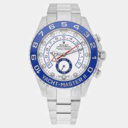 Pre Owned Rolex Yacht-Master II 116680 Automatic White Stainless Steel Men Watch 44mm