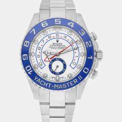 Pre Owned Rolex Yacht-Master II 116680 Automatic White Stainless Steel Men Watch 44mm