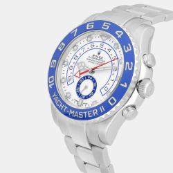 Pre Owned Rolex Yacht-Master II 116680 Automatic White Stainless Steel Men Watch 44mm