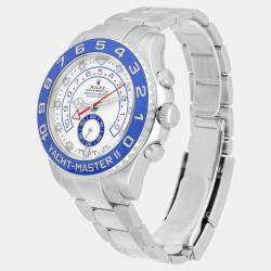 Pre Owned Rolex Yacht-Master II 116680 Automatic White Stainless Steel Men Watch 44mm