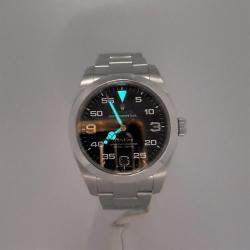 Pre Owned Rolex Air King 116900 Automatic Black Stainless Steel Men's Wristwatch 40 mm