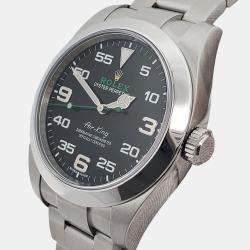 Pre Owned Rolex Air King 116900 Automatic Black Stainless Steel Men's Wristwatch 40 mm