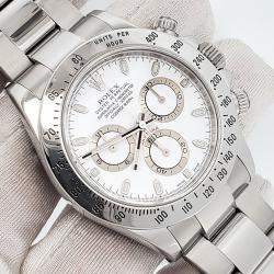 Pre Owned Rolex Cosmograph Daytona 116520 Automatic White Stainless Steel Men's Wristwatch 40 mm