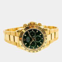 Pre Owned Rolex Cosmograph Daytona 116508 Automatic Green 18K Yellow Gold Men's Wristwatch 40 mm