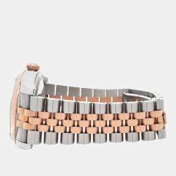 Pre Owned Rolex Datejust 116201 Automatic White 18K Rose Gold Stainless Steel Men's Wristwatch 36 mm