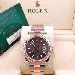 Pre Owned Rolex Datejust 126331 Automatic Chocolate 18K Rose Gold Stainless Steel Men's Wristwatch 41 mm