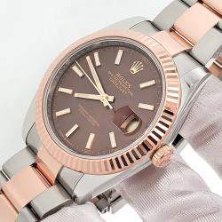 Pre Owned Rolex Datejust 126331 Automatic Chocolate 18K Rose Gold Stainless Steel Men's Wristwatch 41 mm