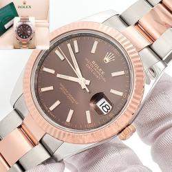 Pre Owned Rolex Datejust 126331 Automatic Chocolate 18K Rose Gold Stainless Steel Men's Wristwatch 41 mm