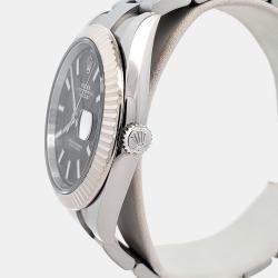 Pre Owned Rolex Datejust 126334 Automatic Black Stainless Steel Men's Wristwatch 41 mm
