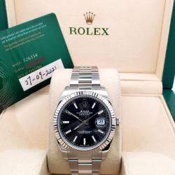 Pre Owned Rolex Datejust 126334 Automatic Black Stainless Steel Men's Wristwatch 41 mm
