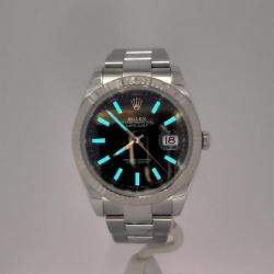 Pre Owned Rolex Datejust 126334 Automatic Black Stainless Steel Men's Wristwatch 41 mm