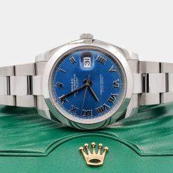 Pre Owned Rolex Datejust 126300 Automatic Blue Stainless Steel Men's Wristwatch 41 mm