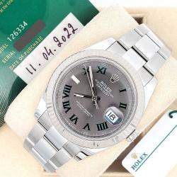 Pre Owned Rolex Datejust 126334 Automatic Wimbledon 18K White Gold Stainless Steel Men's Wristwatch 41 mm