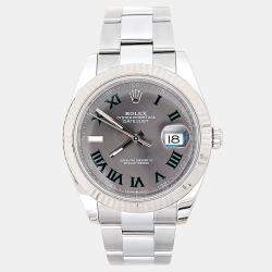 Pre Owned Rolex Datejust 126334 Automatic Wimbledon 18K White Gold Stainless Steel Men's Wristwatch 41 mm