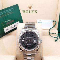 Pre Owned Rolex Datejust 126334 Automatic Wimbledon 18K White Gold Stainless Steel Men's Wristwatch 41 mm