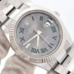 Pre Owned Rolex Datejust 126334 Automatic Wimbledon 18K White Gold Stainless Steel Men's Wristwatch 41 mm