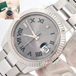 Pre Owned Rolex Datejust 126334 Automatic Wimbledon 18K White Gold Stainless Steel Men's Wristwatch 41 mm