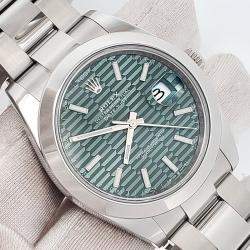 Pre Owned Rolex Datejust 126300 Automatic Green Stainless Steel Men's Wristwatch 41 mm