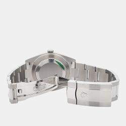 Pre Owned Rolex Datejust 126300 Automatic Green Stainless Steel Men's Wristwatch 41 mm