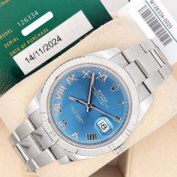 Pre Owned Rolex Datejust 126334 Automatic Blue 18K White Gold Stainless Steel Men's Wristwatch 41 mm