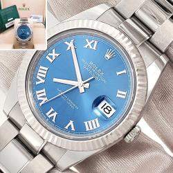 Pre Owned Rolex Datejust 126334 Automatic Blue 18K White Gold Stainless Steel Men's Wristwatch 41 mm