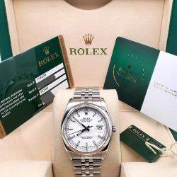 Pre Owned Rolex Datejust 116200 Automatic White Stainless Steel Men's Wristwatch 36 mm