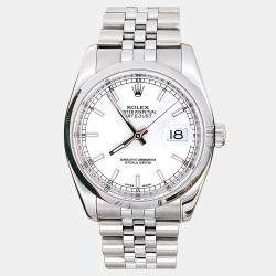 Pre Owned Rolex Datejust 116200 Automatic White Stainless Steel Men's Wristwatch 36 mm