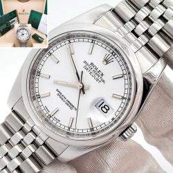 Pre Owned Rolex Datejust 116200 Automatic White Stainless Steel Men's Wristwatch 36 mm