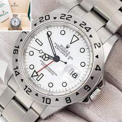Pre Owned Rolex Explorer II 16570 Automatic White Stainless Steel Men's Wristwatch 40 mm