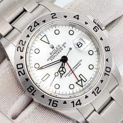 Pre Owned Rolex Explorer II 16570 Automatic White Stainless Steel Men's Wristwatch 40 mm