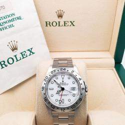 Pre Owned Rolex Explorer II 16570 Automatic White Stainless Steel Men's Wristwatch 40 mm