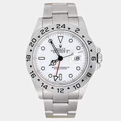 Pre Owned Rolex Explorer II 16570 Automatic White Stainless Steel Men's Wristwatch 40 mm