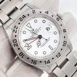 Pre Owned Rolex Explorer II 16570 Automatic White Stainless Steel Men's Wristwatch 40 mm