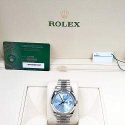 Pre Owned Rolex President Day-Date 228206 Automatic Ice Blue Platinum Men's Wristwatch 40 mm