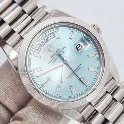 Pre Owned Rolex President Day-Date 228206 Automatic Ice Blue Platinum Men's Wristwatch 40 mm
