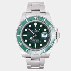 Pre Owned Rolex Submariner 116610LV Automatic Green Ceramic Stainless Steel Men's Wristwatch 40 mm