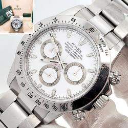 Pre Owned Rolex Cosmograph Daytona 116520 Automatic White Stainless Steel Men's Wristwatch 40 mm